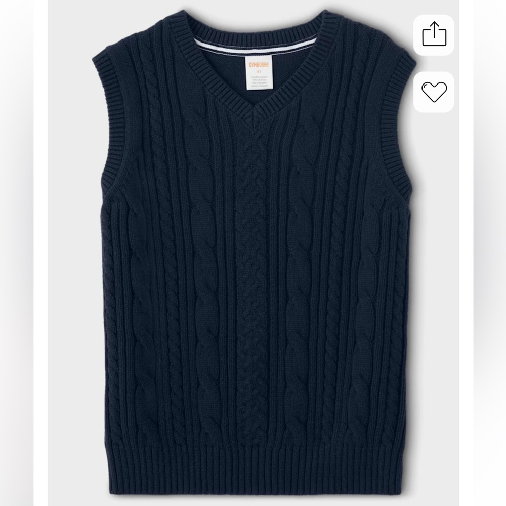 Gymboree Navy Cable Knit Sweater Vest
